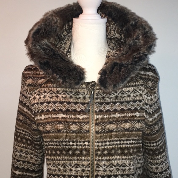 Athleta Fair Isle Full Zip Hooded Sweater - Picture 2 of 8